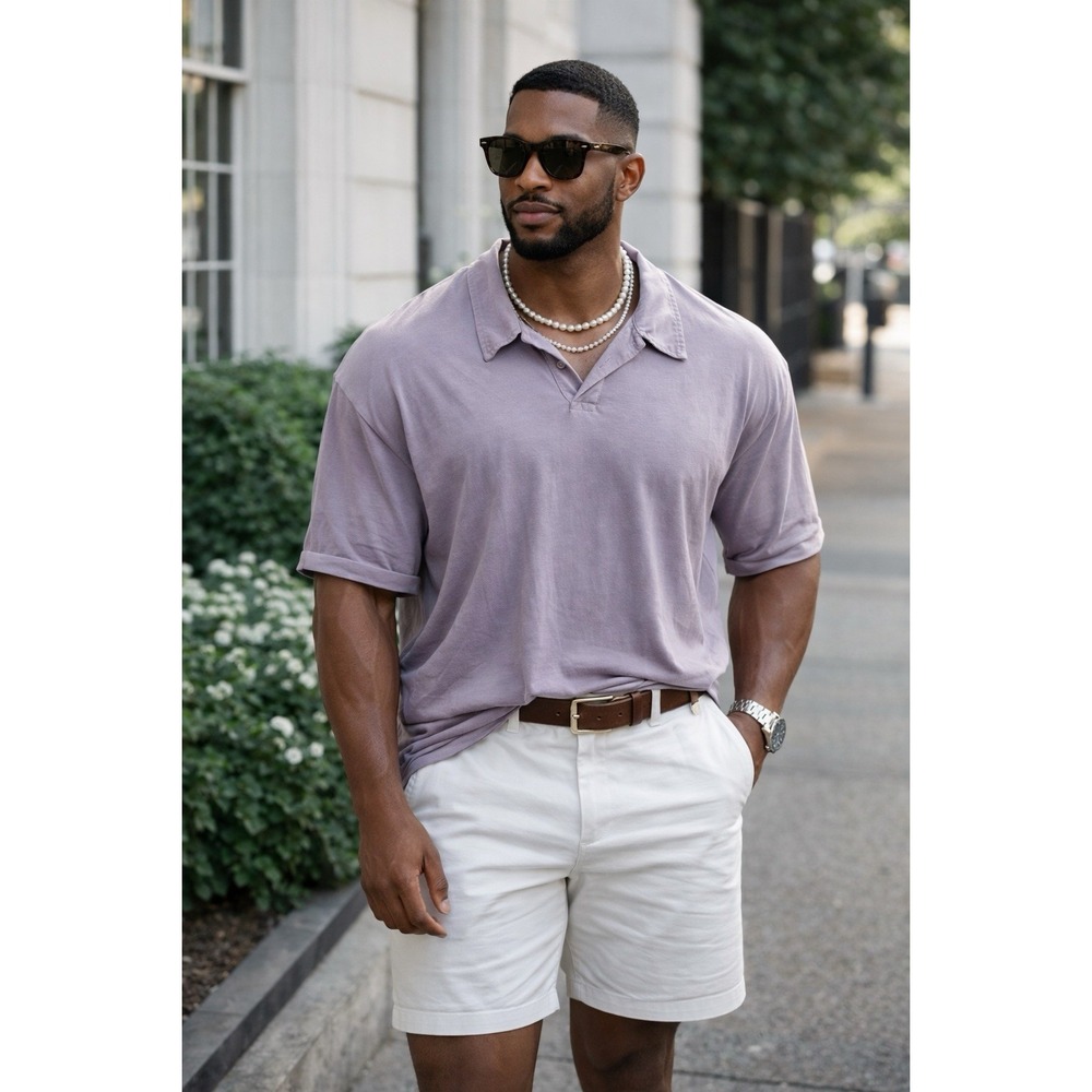 NWT Goodlife Johnny Collar Supima Polo Shirt Mens XXL 2XL Wisteria Purple